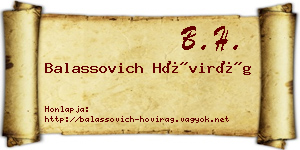 Balassovich Hóvirág névjegykártya